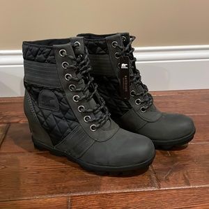 Sorel Lexie Wedge Boots Dark Slate